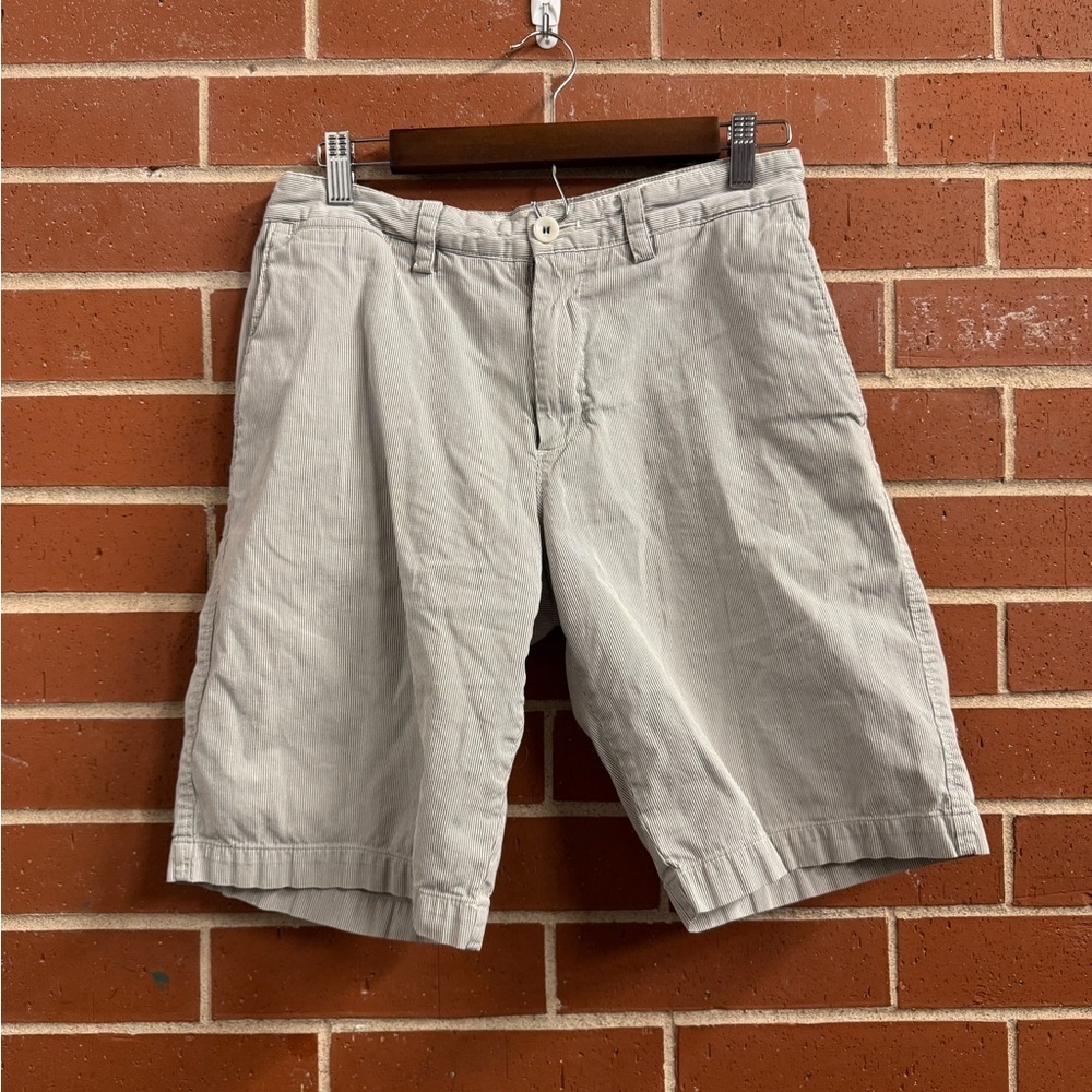 Banana Republic Striped Twill Shorts Gray/White Size 30